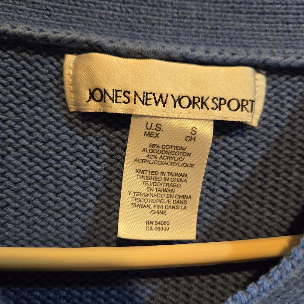 Jones New York Sport Blue VNeck Sweater, Size Small - Picture 6 of 6